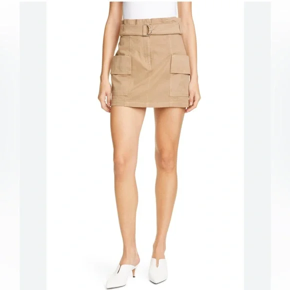 A.L.C. Mia Belted Mini Skirt in Beige Size 6 - Picture 6 of 12